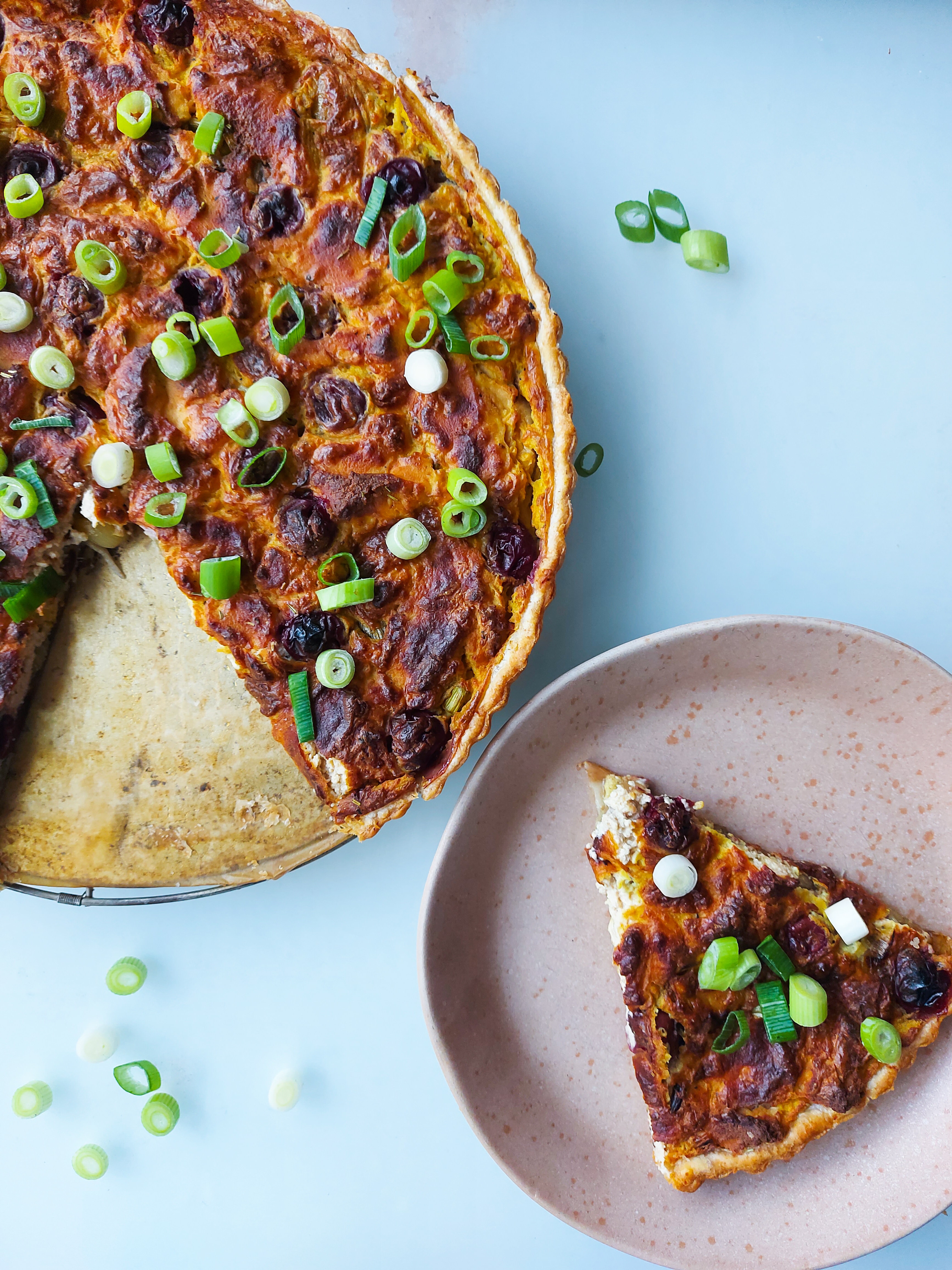 Prei & Krieken Quiche met homemade geitenkaas